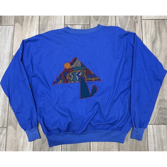 VTG J'Ans Sweatshop  Ribbon Patchwork Jacket Southwestern Hollow At Moon 80s-90s - Picture 2 of 9